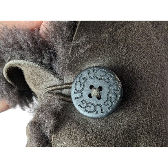 UGG Baily Button Brown suede boots Youth Girls Size 3 - Picture 6 of 11